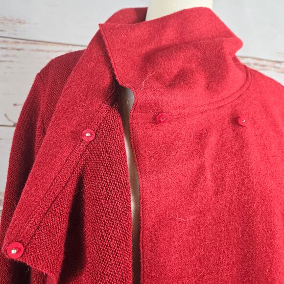 Beyond Threads Alpaca Wool Cardigan Red Size Medium - Picture 8 of 10